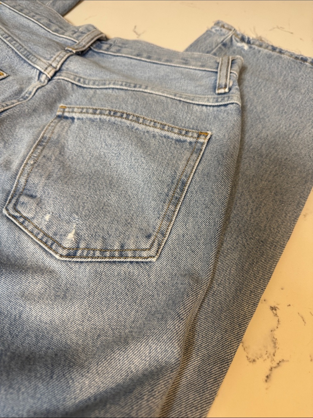 Agolde High-Rise Straight Light Wash Jeans - Picture 4 of 5